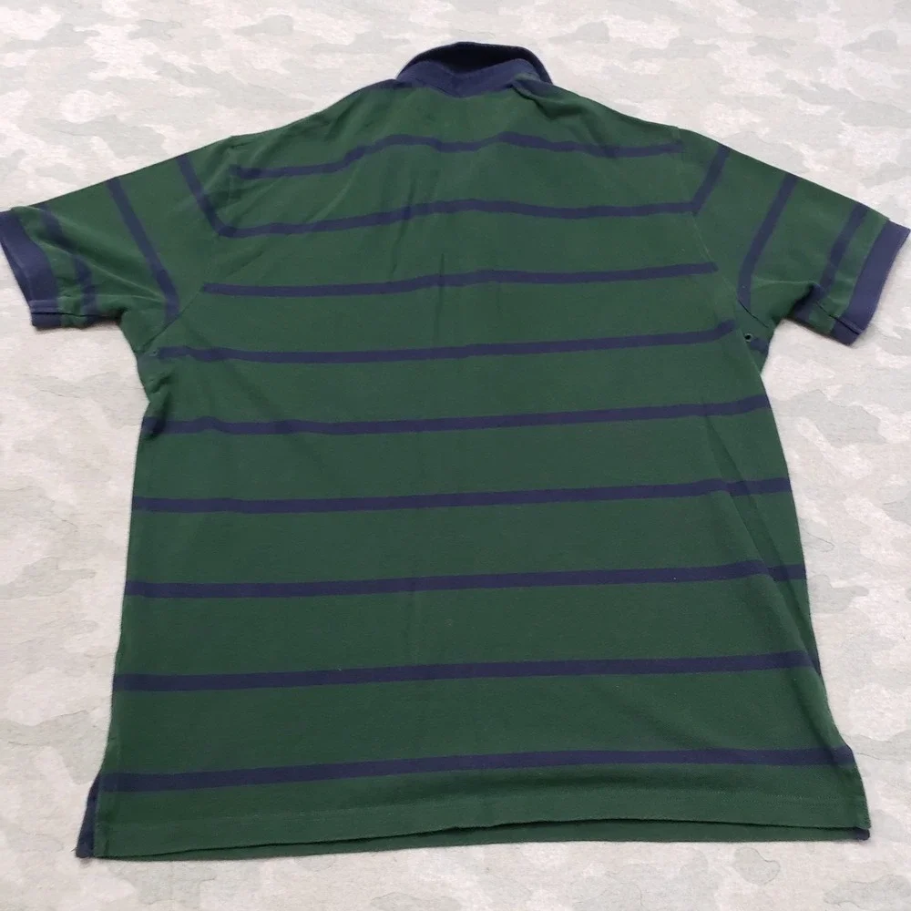 Polo Ralph Lauren Polo Shirt Mens XL‎ Green Short Sleeve Striped Preppy Academia